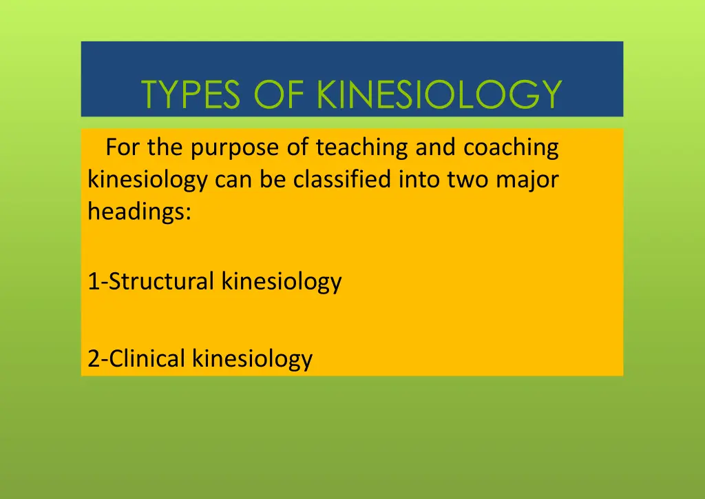 types of kinesiology