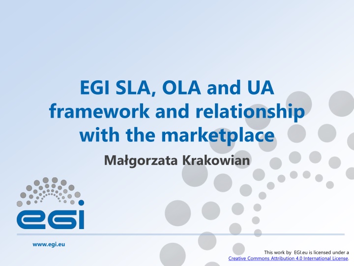 egi sla ola and ua framework and relationship