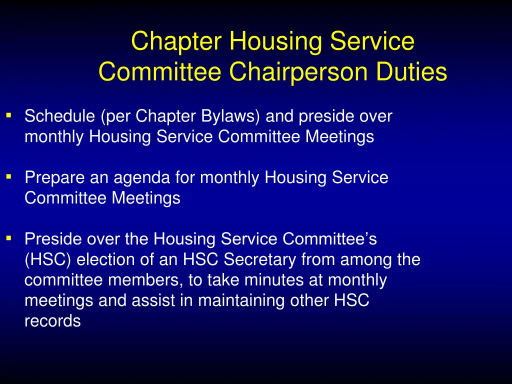 chapter housing service committee chairperson 2