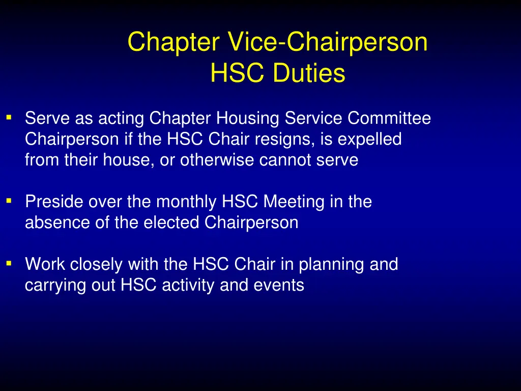 chapter vice chairperson hsc duties