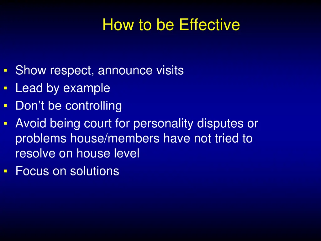 how to be effective