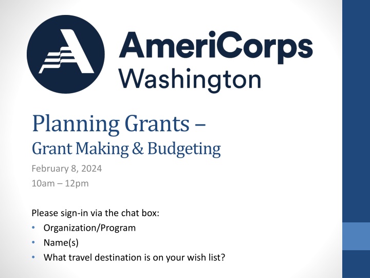 planning grants grant making budgeting