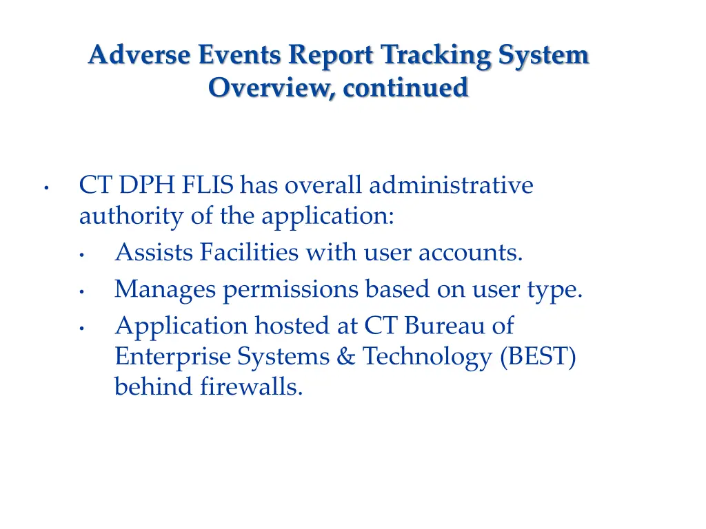 adverse events report tracking system overview 1