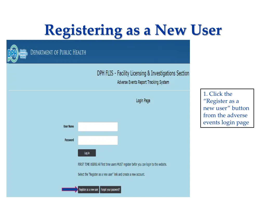 registering as a new user