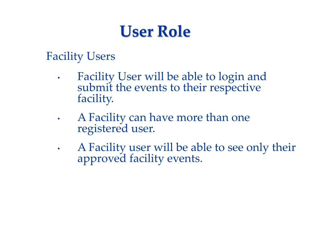 user role