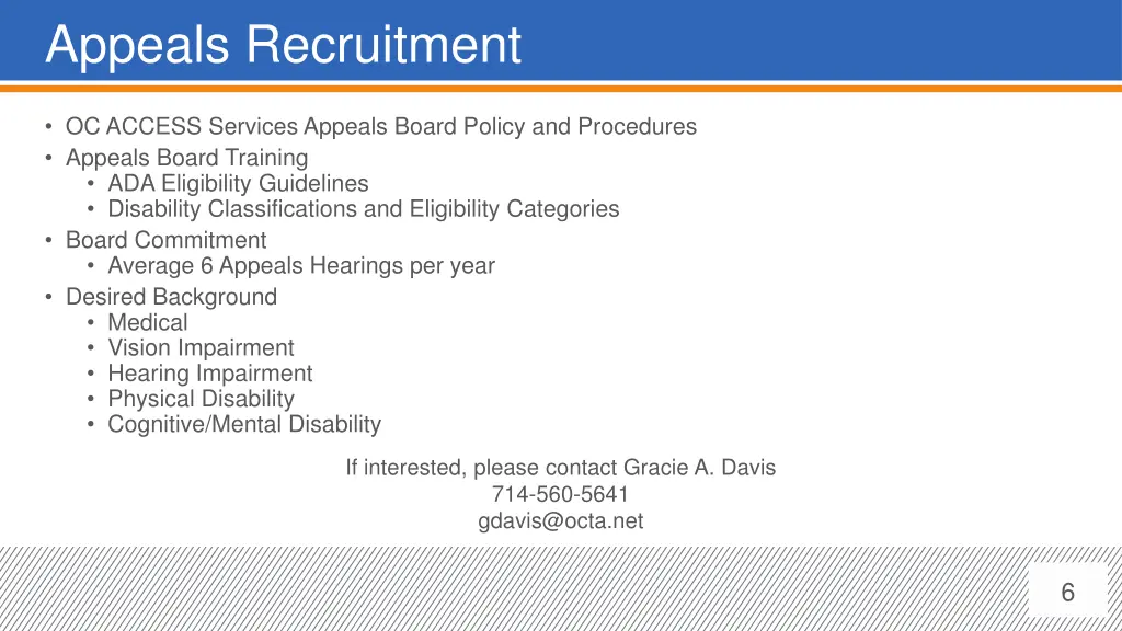 appeals recruitment