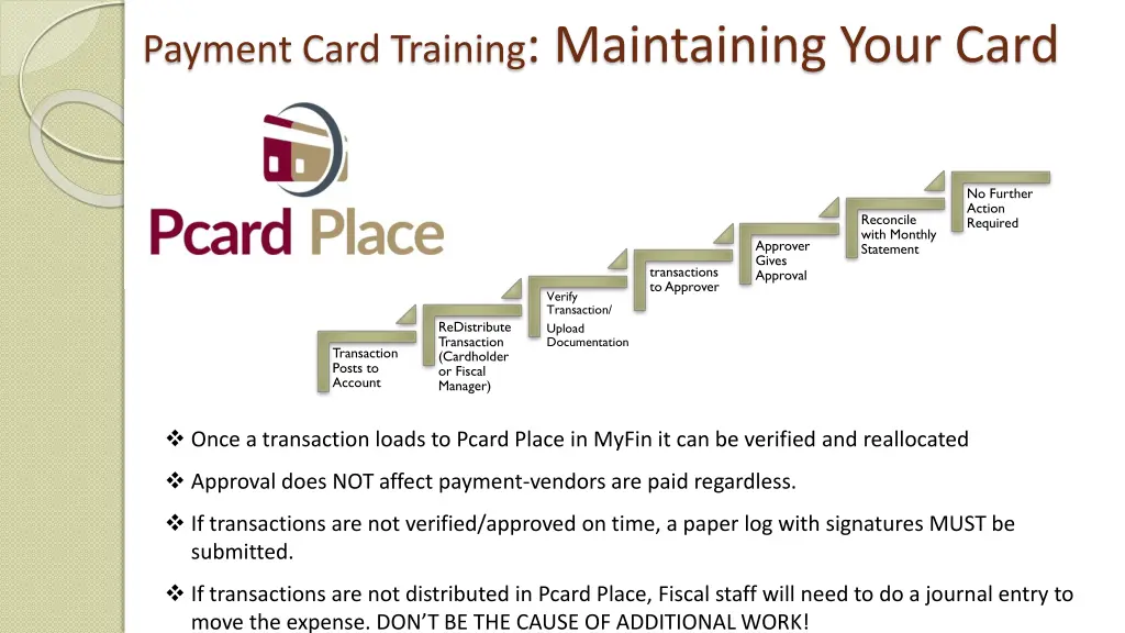 payment card training maintaining your card 1