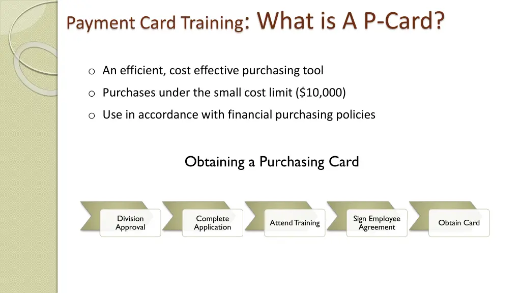 payment card training what is a p card