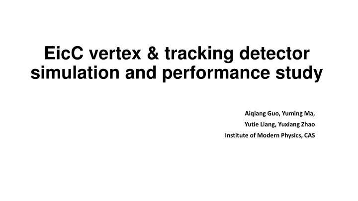 eicc vertex tracking detector simulation