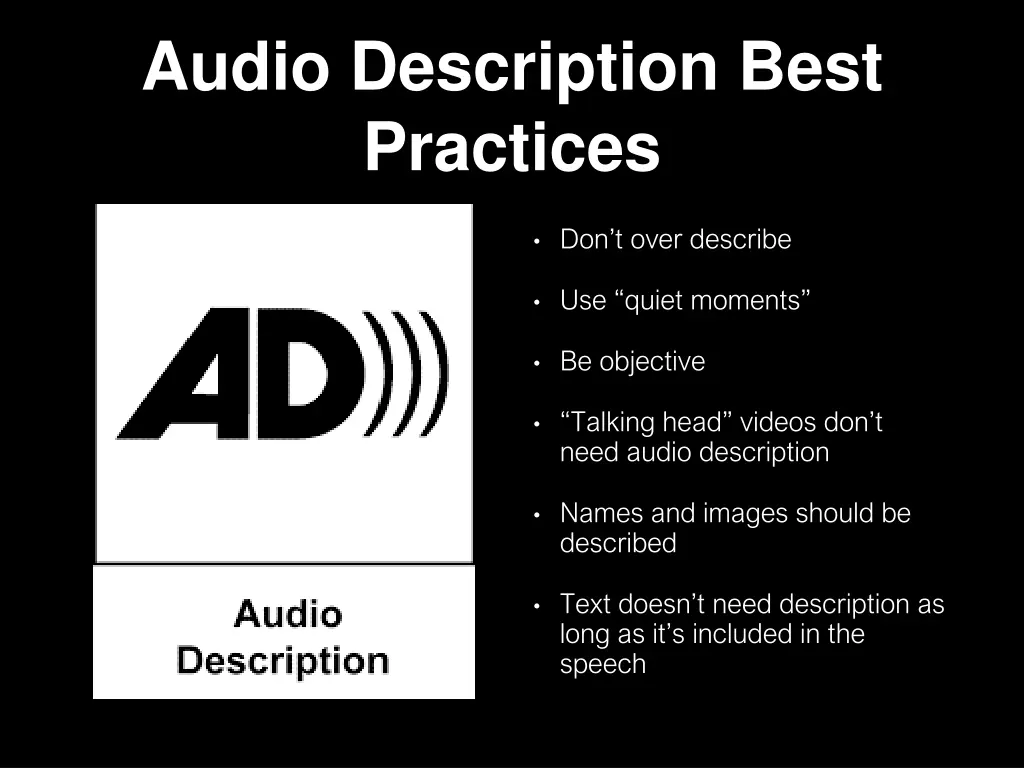 audio description best practices