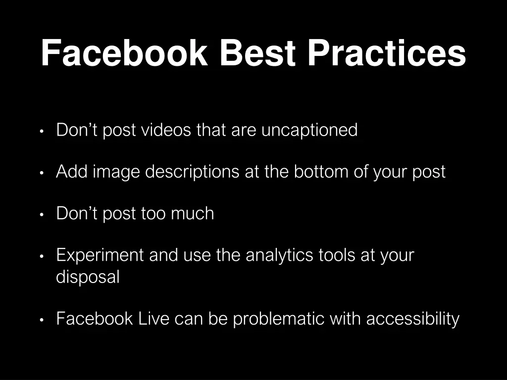 facebook best practices