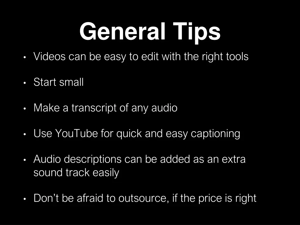 general tips
