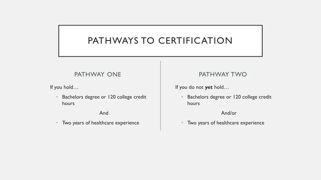 pathways to certification