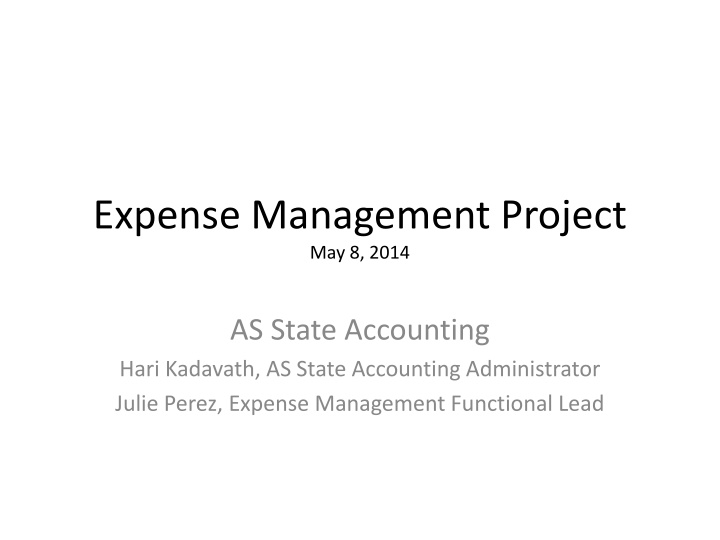 expense management project may 8 2014