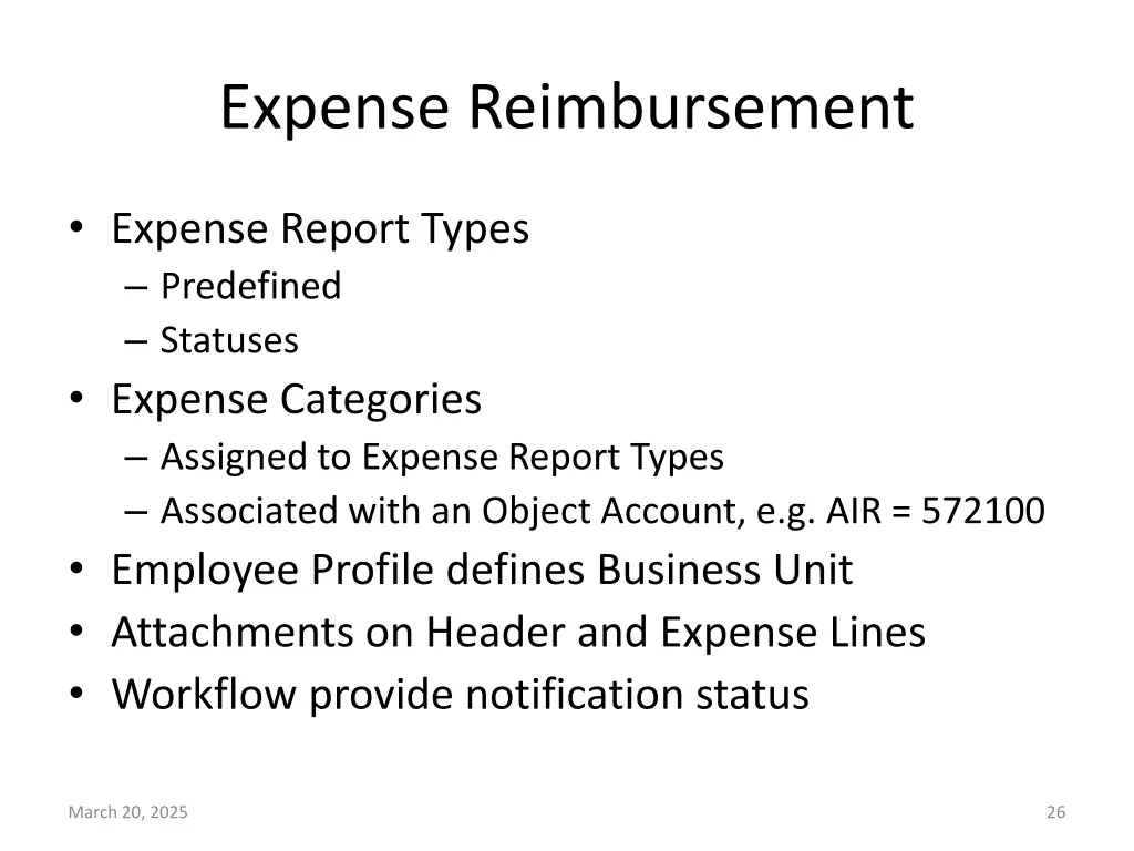 expense reimbursement