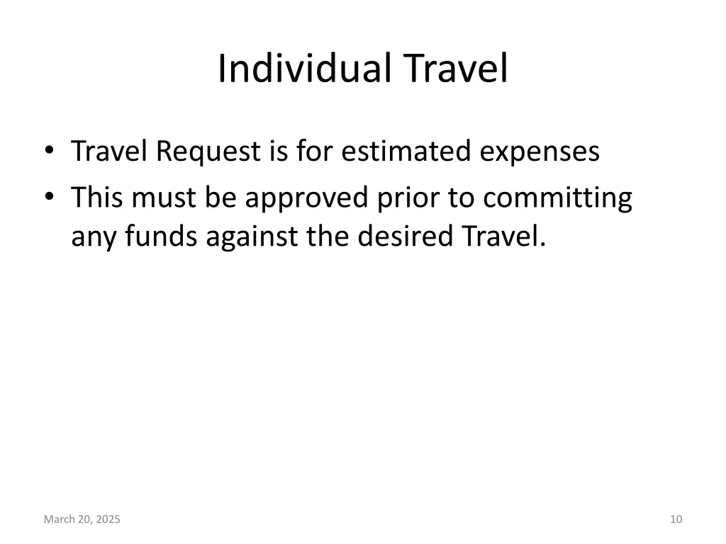 individual travel