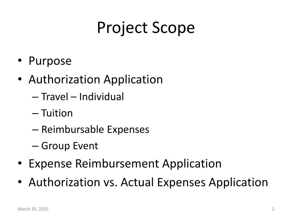 project scope