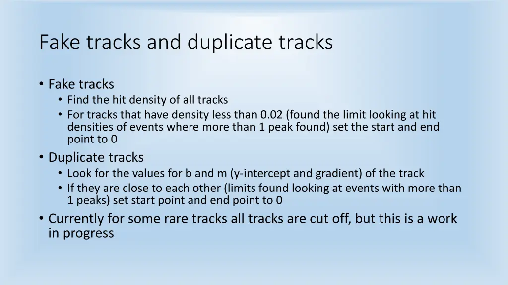 fake tracks and duplicate tracks