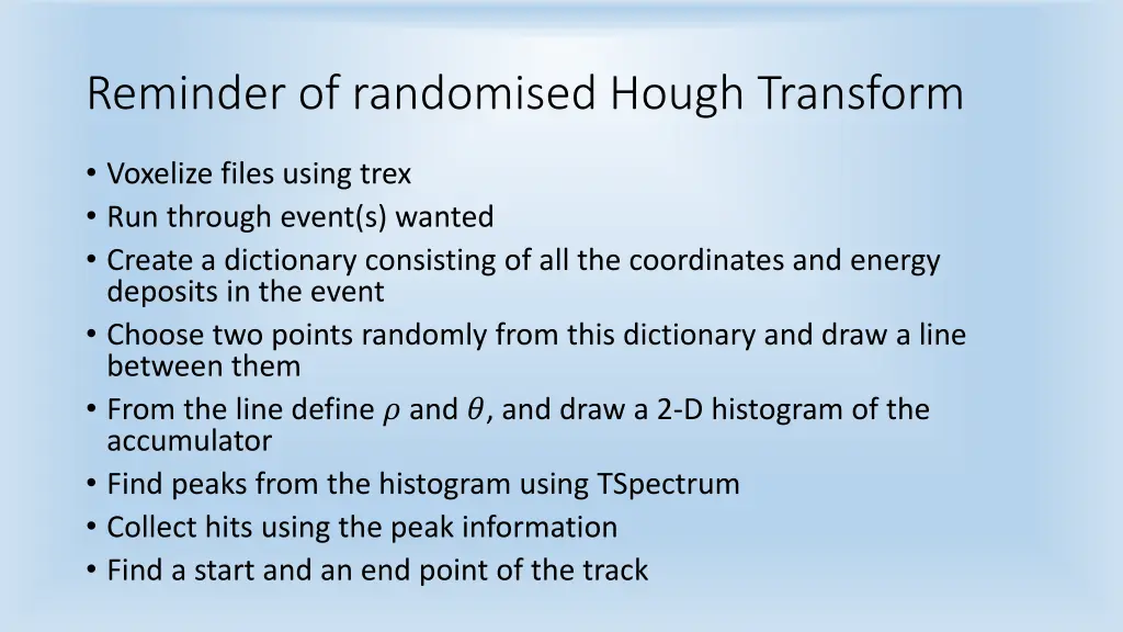 reminder of randomised hough transform