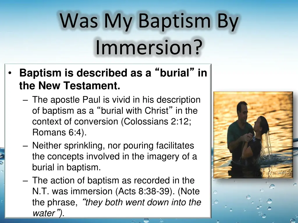 was my baptism by immersion 1