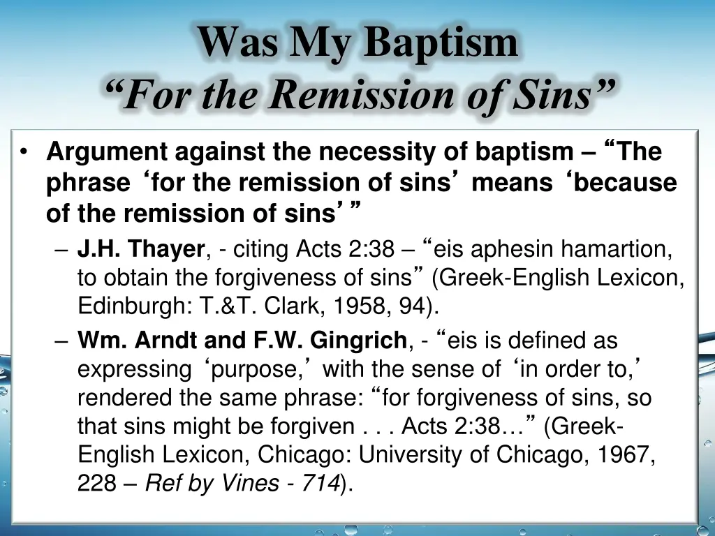 was my baptism for the remission of sins 3