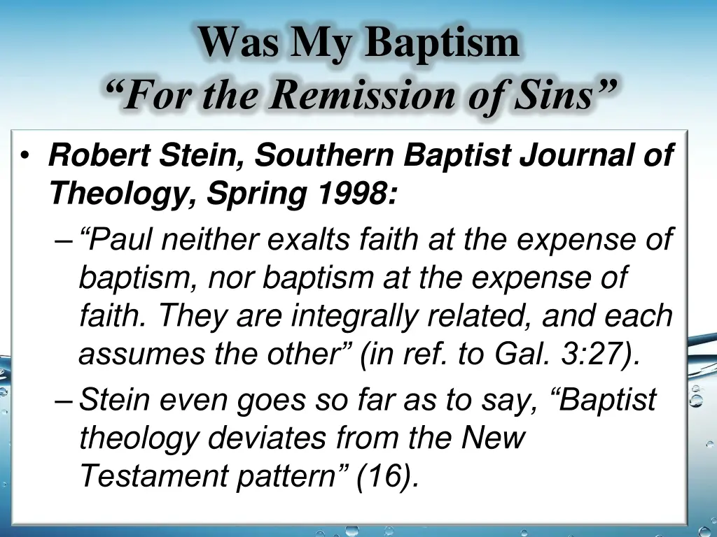 was my baptism for the remission of sins 5