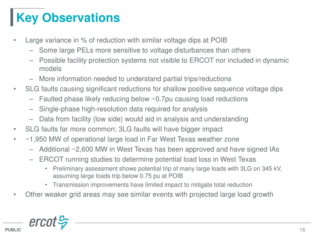 key observations