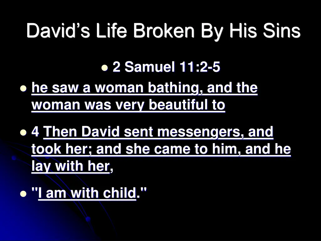 david s life broken by his sins