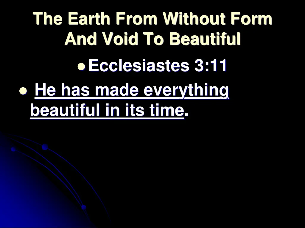 the earth from without form and void to beautiful 1