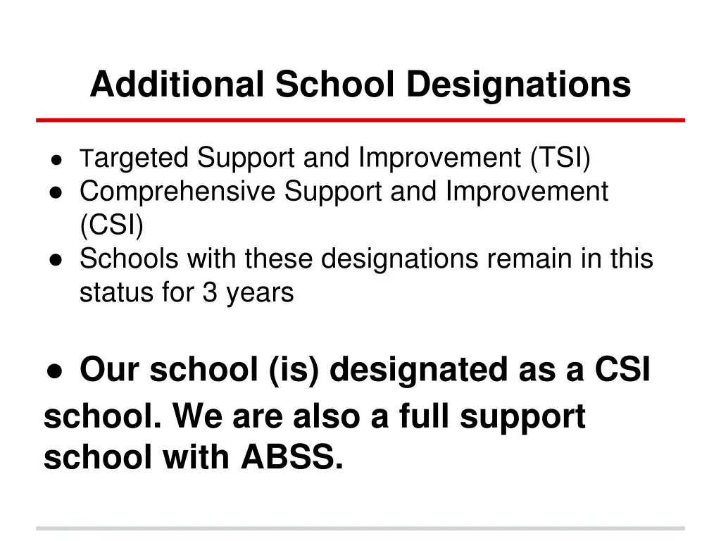additional school designations