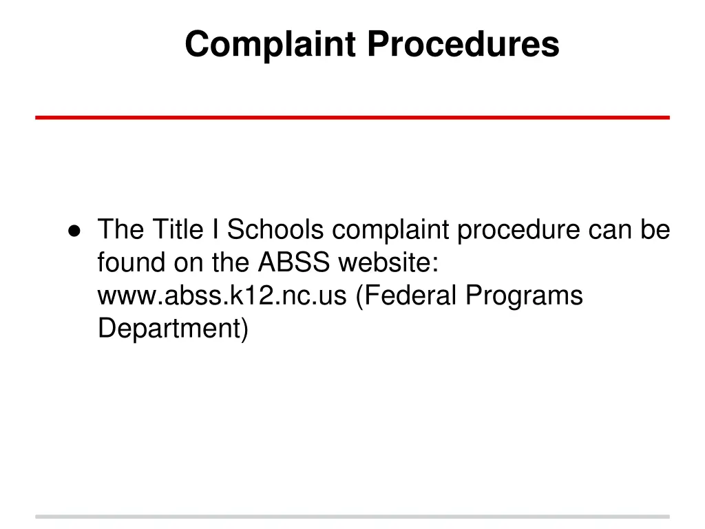 complaint procedures
