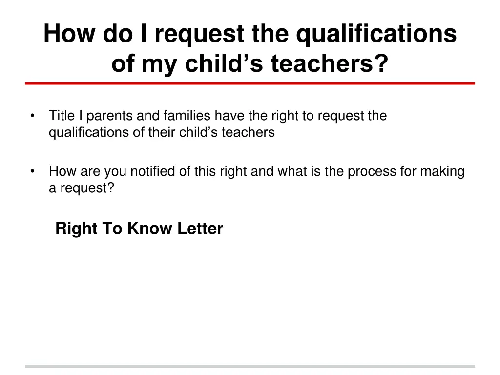 how do i request the qualifications of my child