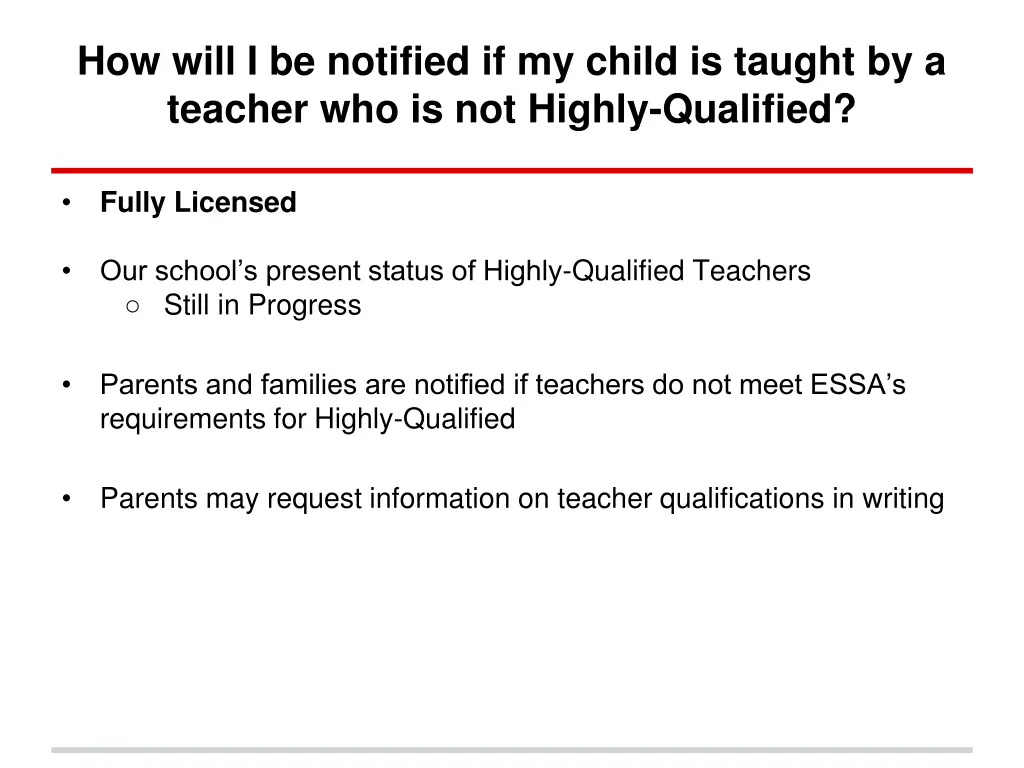 how will i be notified if my child is taught