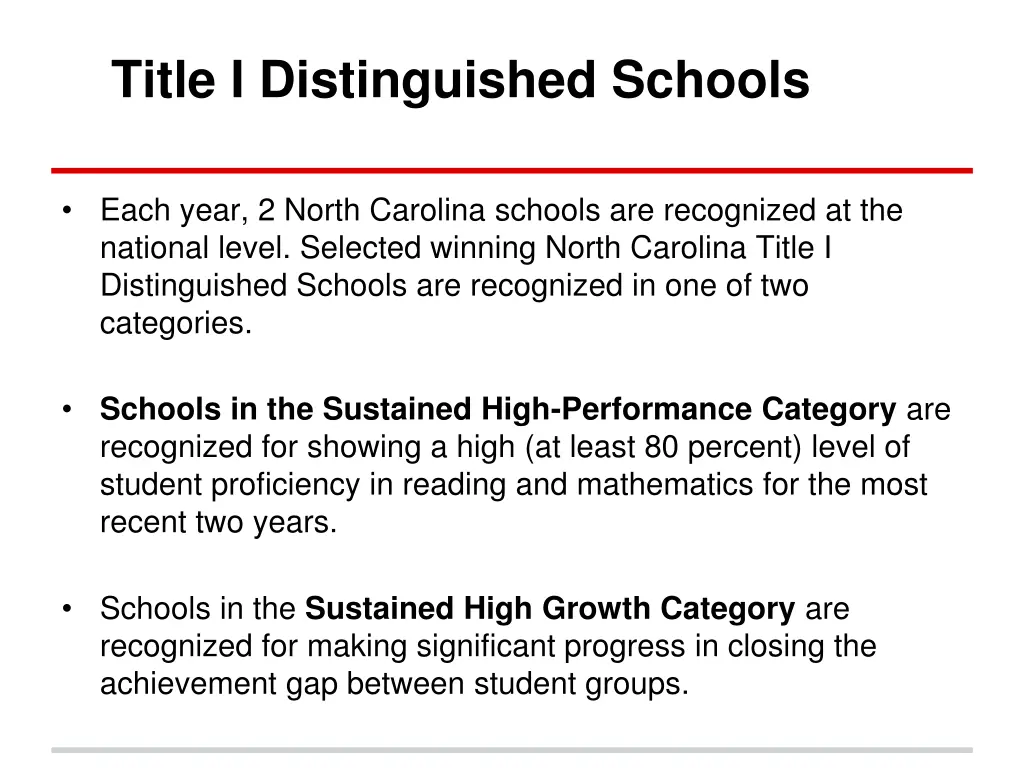 title i distinguished schools