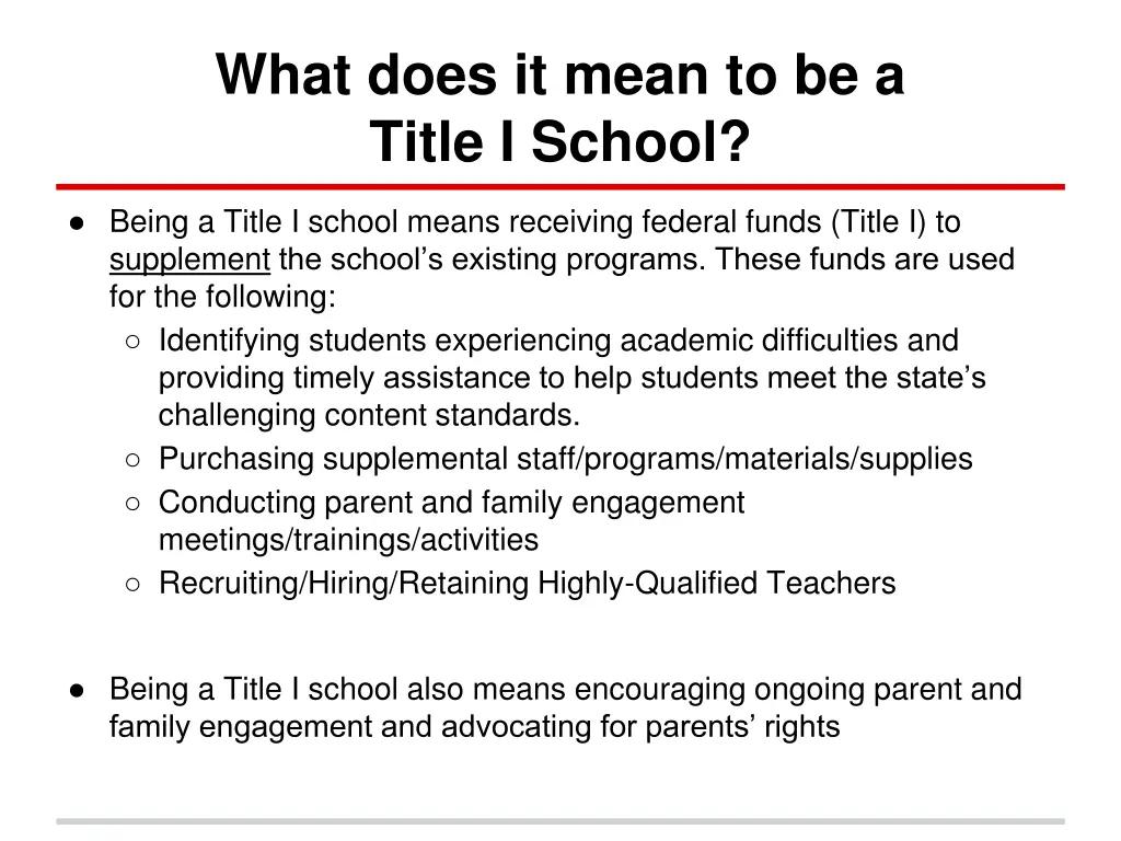what does it mean to be a title i school