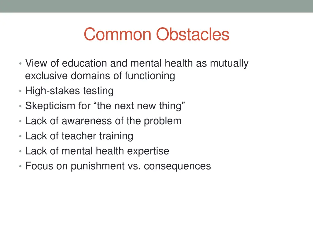 common obstacles