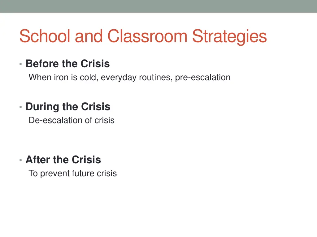 school and classroom strategies 1