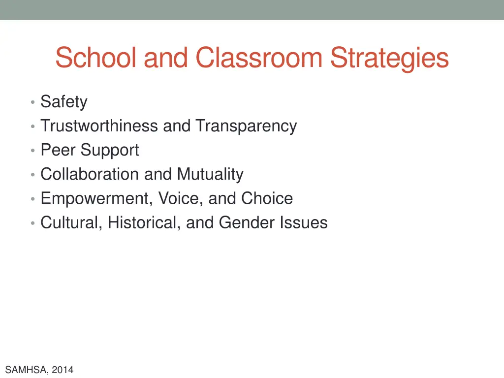school and classroom strategies