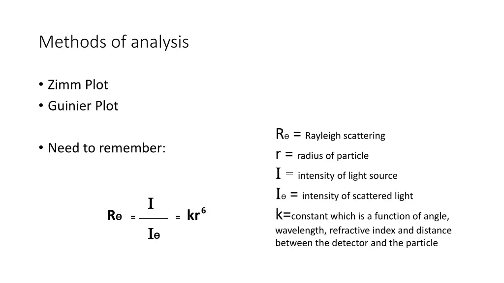 methods of analysis