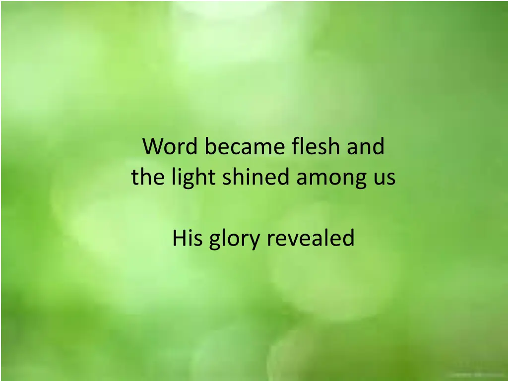 word became flesh and the light shined among us