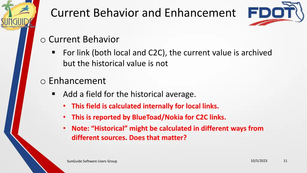current behavior and enhancement 1