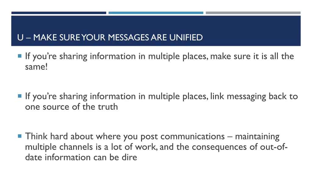 u make sure your messages are unified