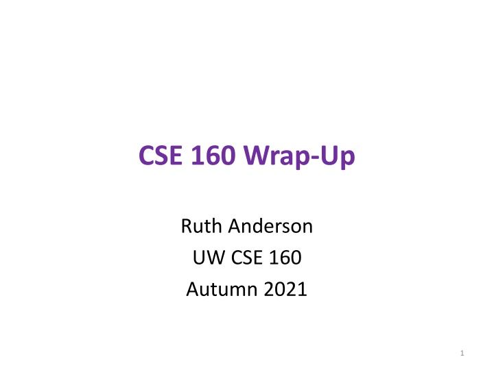 cse 160 wrap up