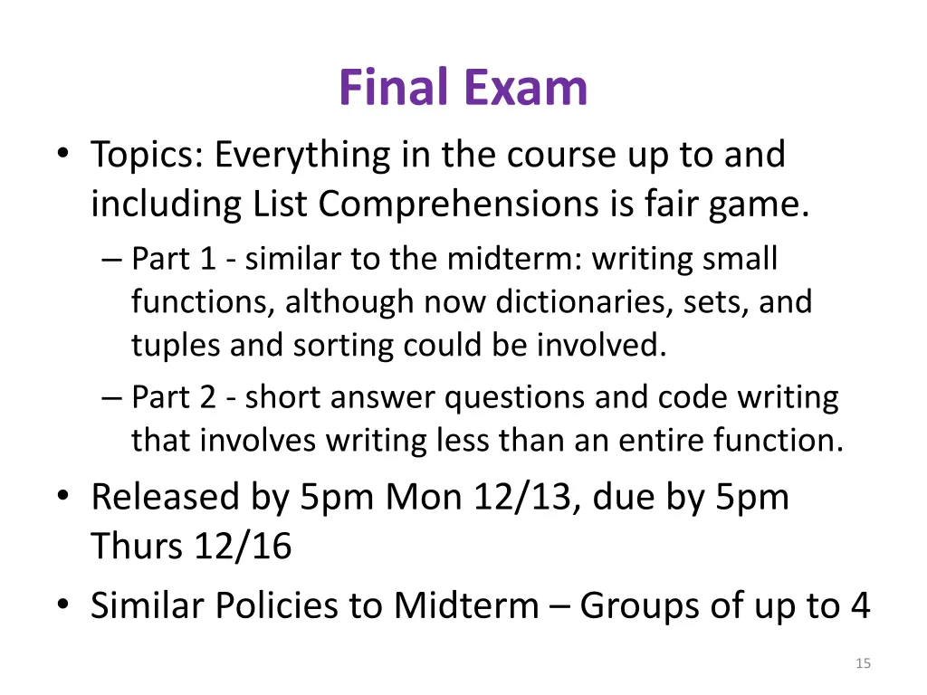 final exam