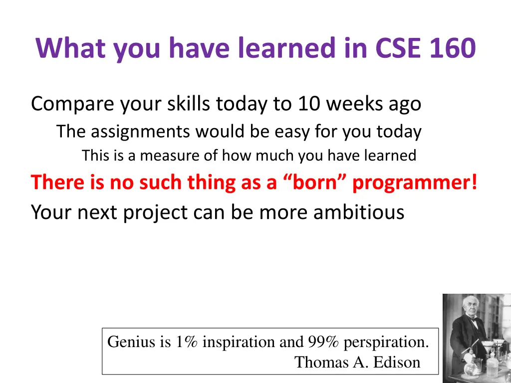what you have learned in cse 160