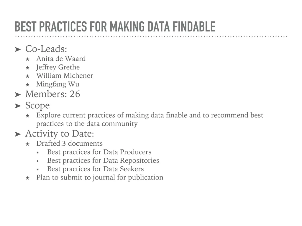 best practices for making data findable