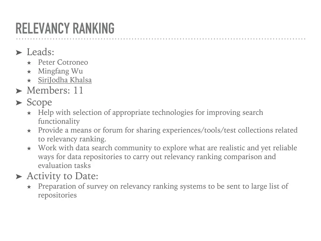 relevancy ranking