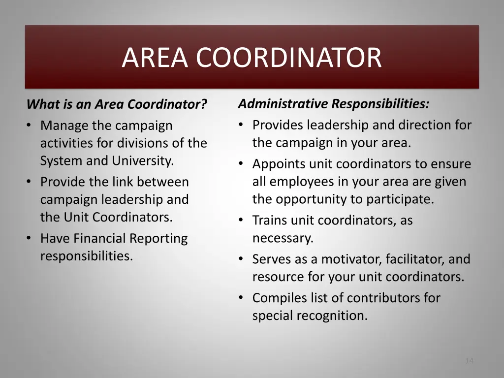 area coordinator