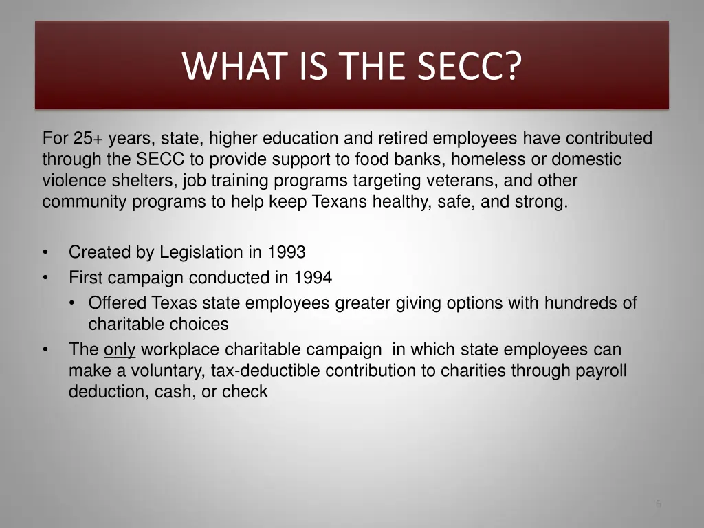 what is the secc