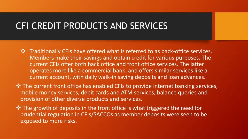 cfi credit products and services